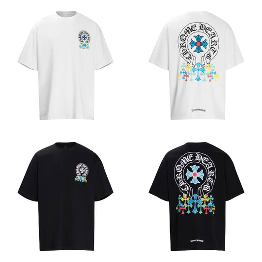 Chrome Hearts Vintage Horseshoe & Multicolor Cross Print Tee 9985