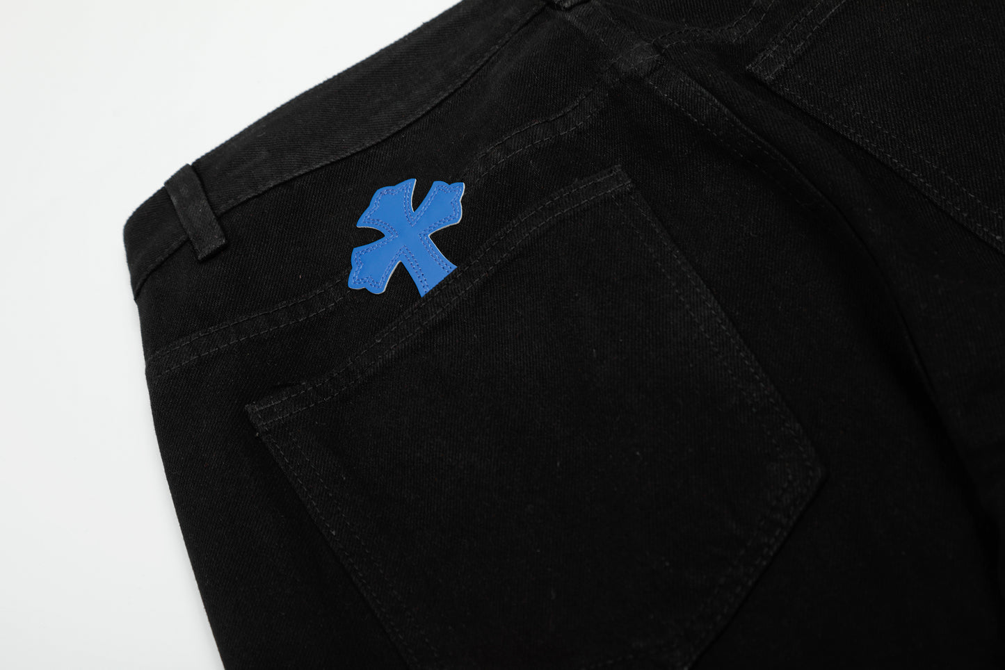 Chrome Hearts Color & Patches Flame Knee Jeans