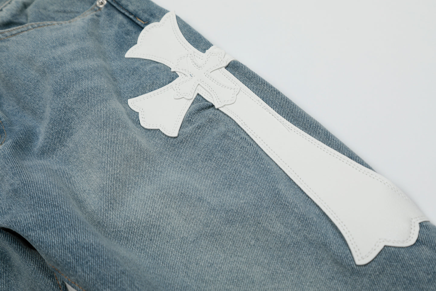 Chrome Hearts Gallery Dept Cross Patch Flare Denim Jeans 8146