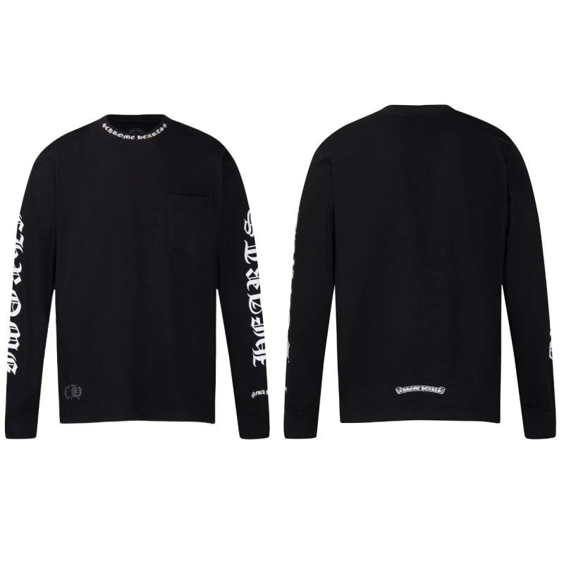 Chrome Hearts Letter Neck Floral Long Sleeve T-Shirt 9011