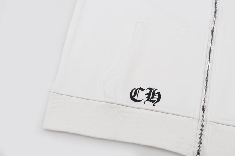 Chrome Hearts Multi-Color Cemetery Cross Logo Zip Up Hoodie 5015