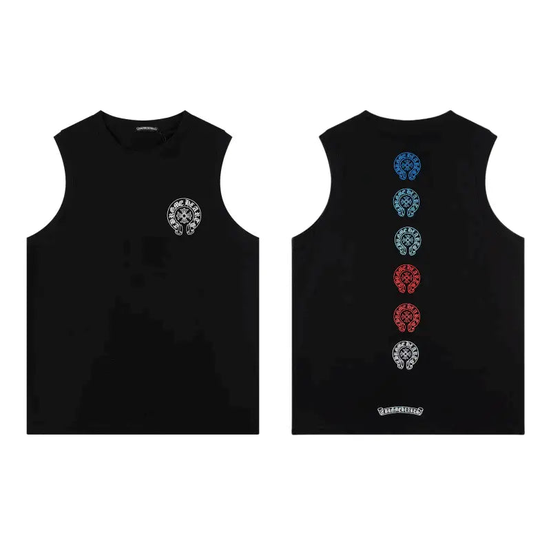 Chrome Hearts Rainbow horseshoe print tank top T-shirt TB40
