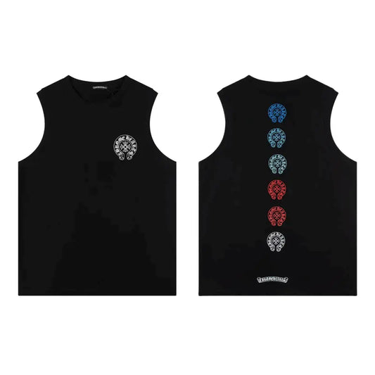 Chrome Hearts Rainbow horseshoe print tank top T-shirt TB40