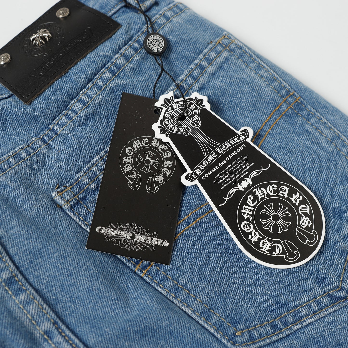 Chrome Hearts Levi's 505 Black Cross Patch Jeans