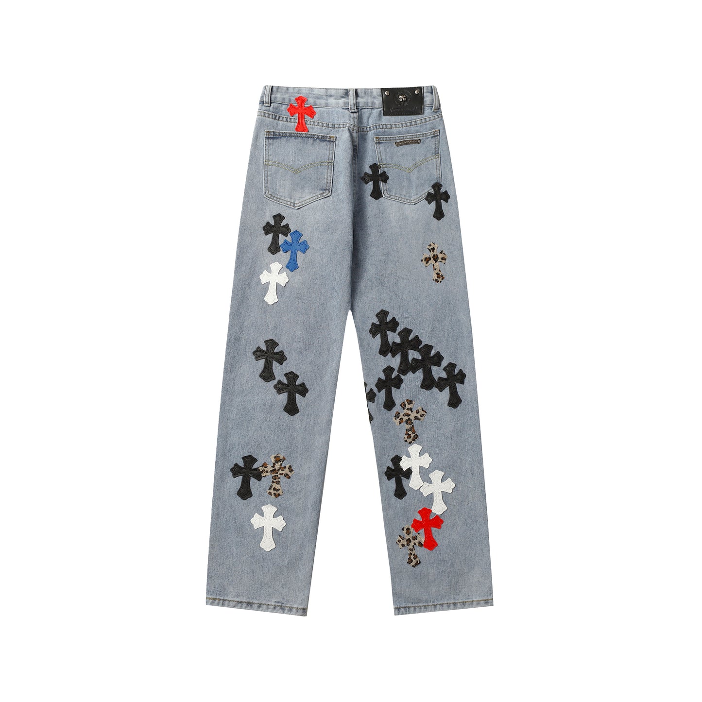 Chrome Hearts Cross Leather Patch Jeans 9957