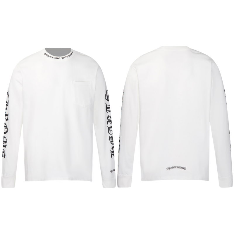 Chrome Hearts Letter Neck Floral Long Sleeve T-Shirt 9011