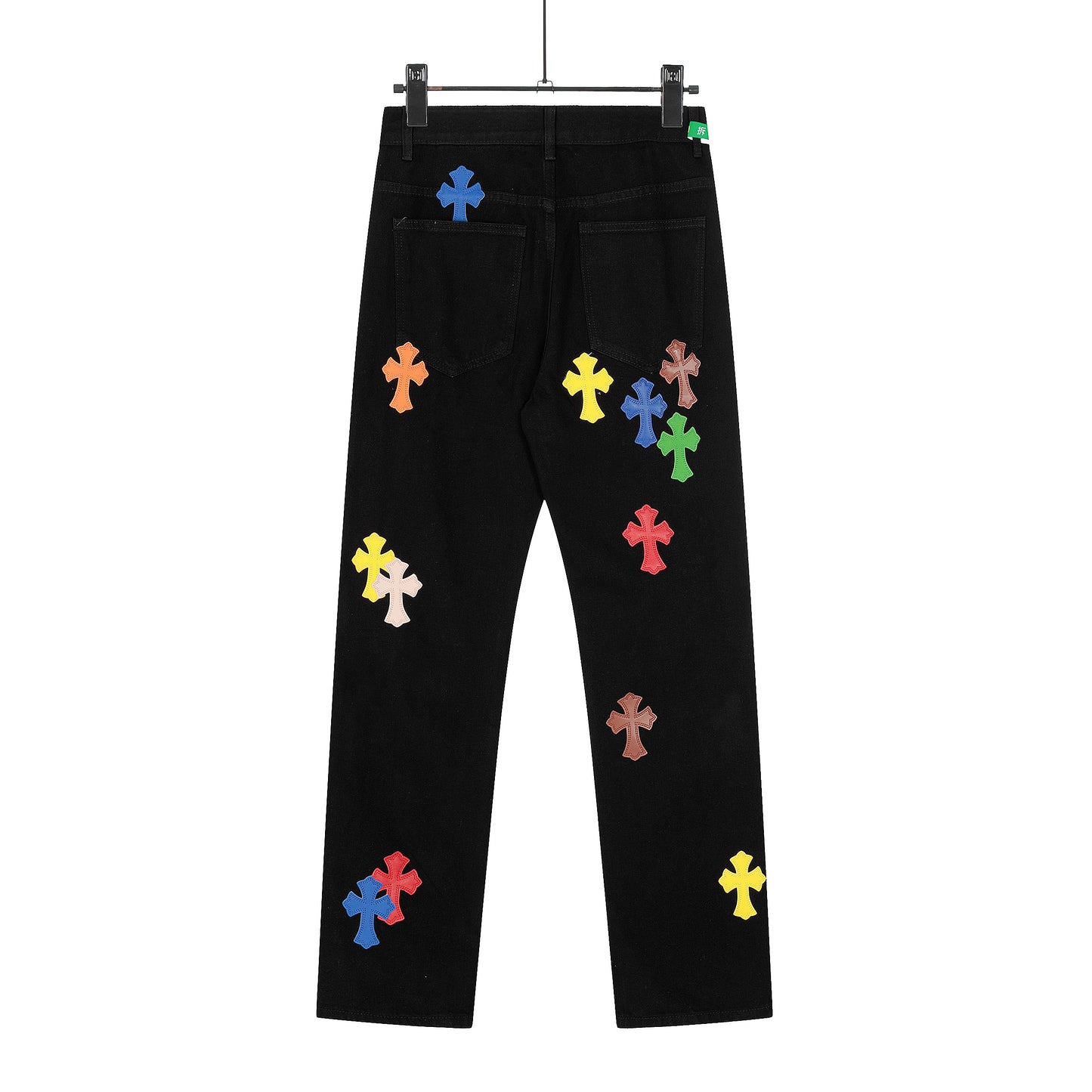 Chrome Hearts Color & Patches Flame Knee Jeans