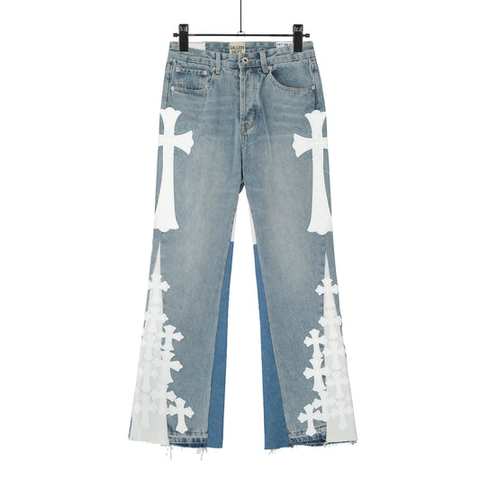Chrome Hearts Gallery Dept Cross Patch Flare Denim Jeans 8146