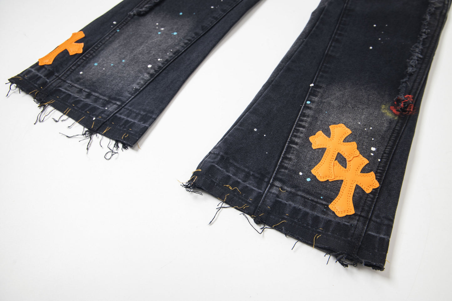 Chrome Hearts Gallery Dept Cross Patch Flare Denim Jeans 8176
