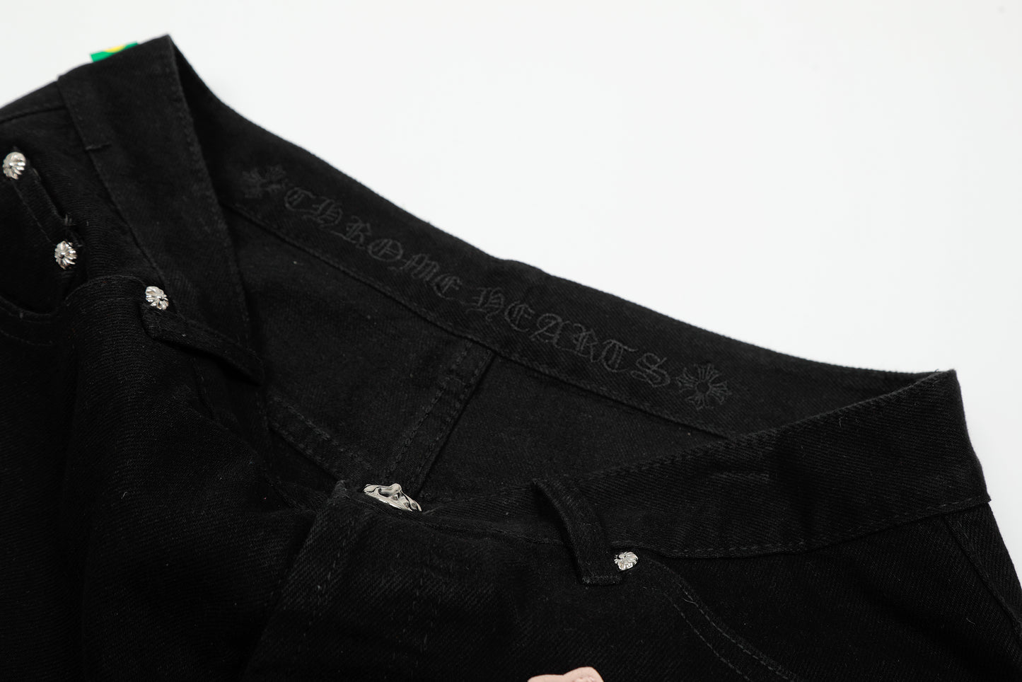 Chrome Hearts Color & Patches Flame Knee Jeans