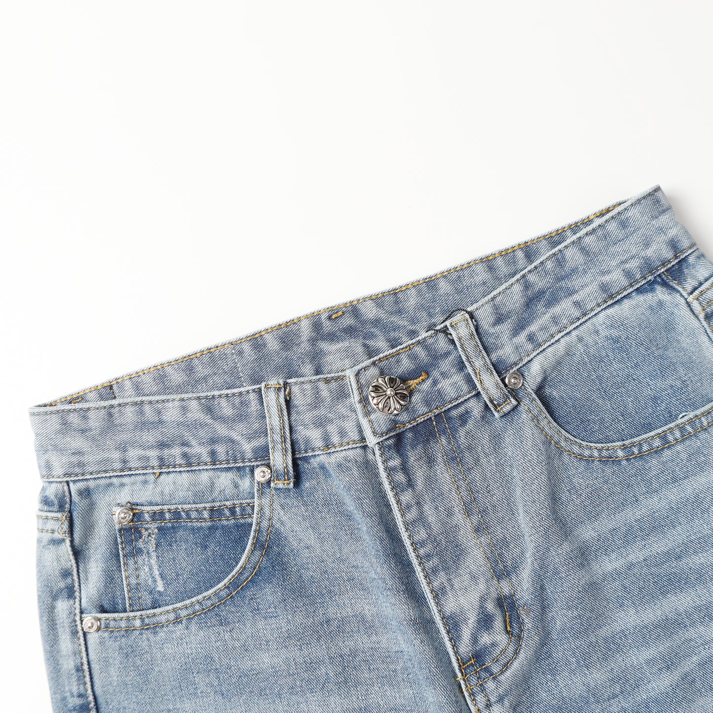 Chrome Hearts Cross Leather Patch Jeans 9961