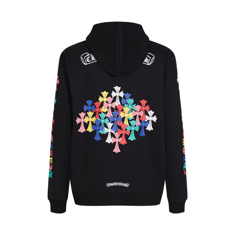 Chrome Hearts Multi-Color Cemetery Cross Logo Zip Up Hoodie 5015