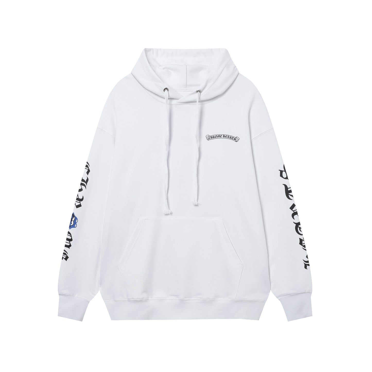 Chrome Hearts Rolling Stones Script Blue Logo Hoodie 9817