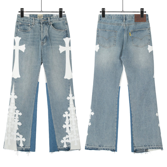 Chrome Hearts Gallery Dept Cross Patch Flare Denim Jeans 8146