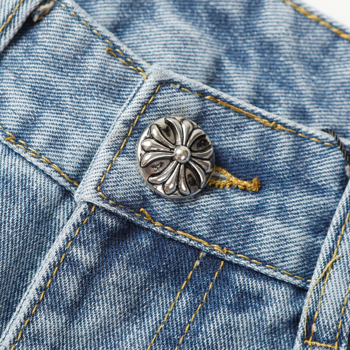 Chrome Hearts Cross Leather Patch Jeans 9961