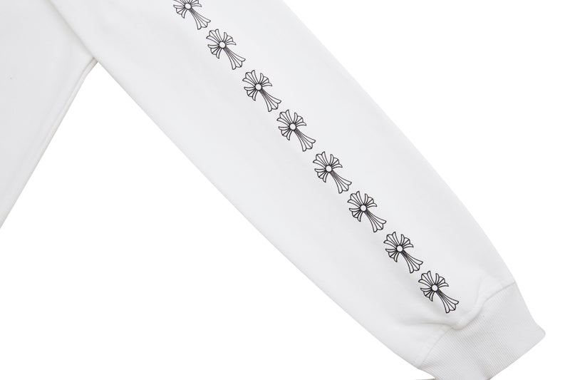 Chrome Hearts Letter Printed Long Cross Flower Arm Zipper Sweatshirt 5007