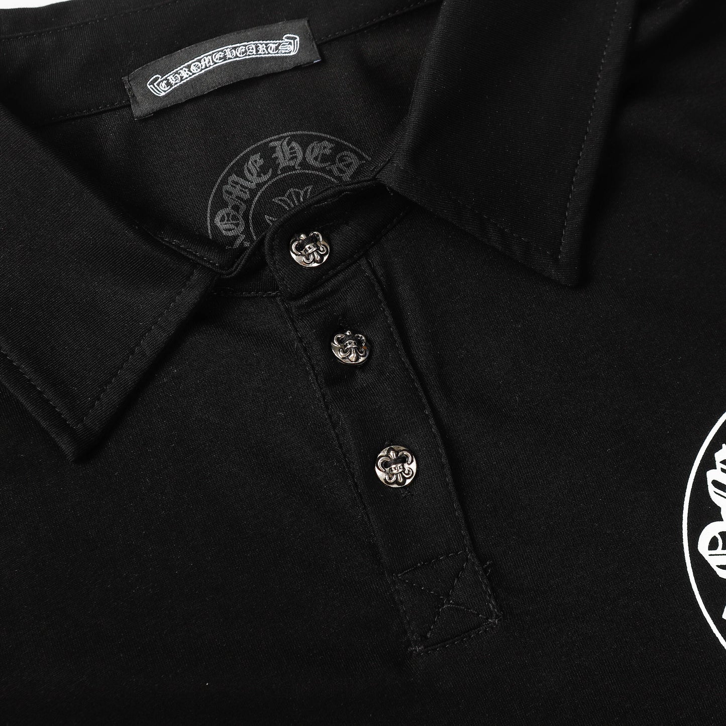 Chrome Hearts Horseshoe print lapel polo shirt 9995