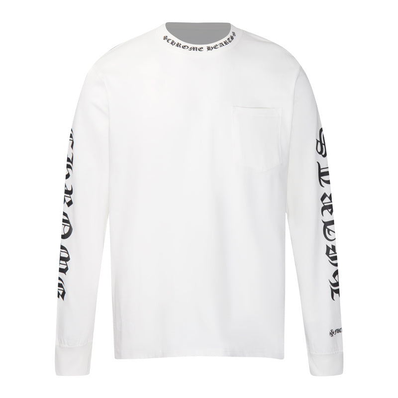 Chrome Hearts Letter Neck Floral Long Sleeve T-Shirt 9011