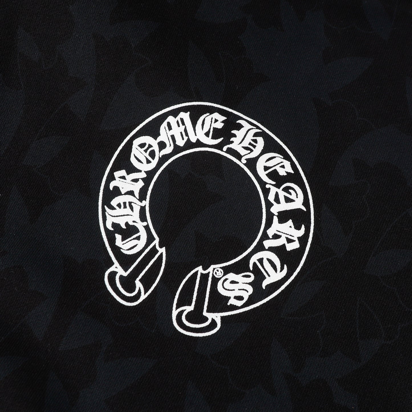 Chrome Hearts Black Tonal Monogram Scroll Horseshoe Logo Zip Up Hoodie 9818