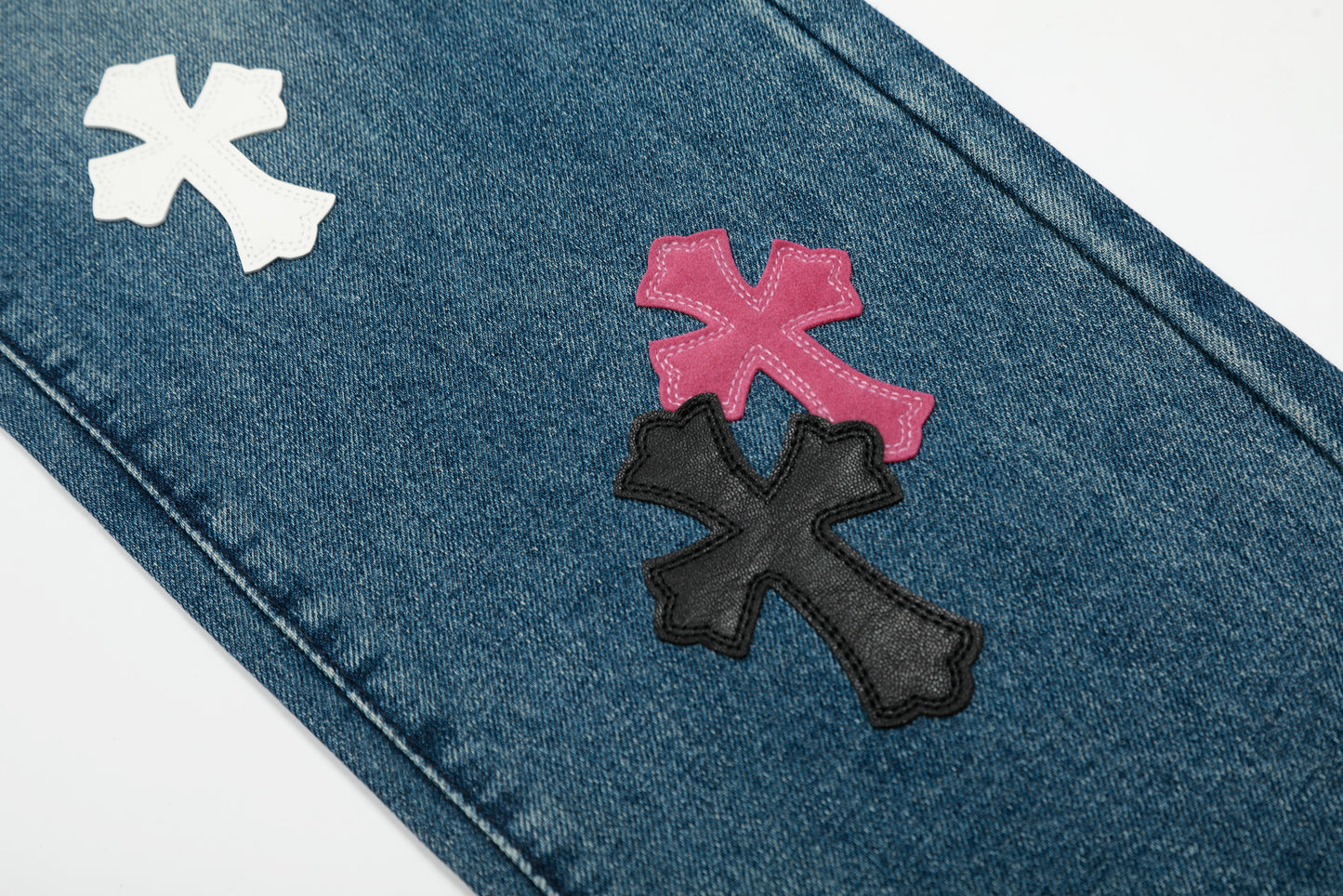 Chrome Hearts Limited edition colorful leather multi-color high street work jeans