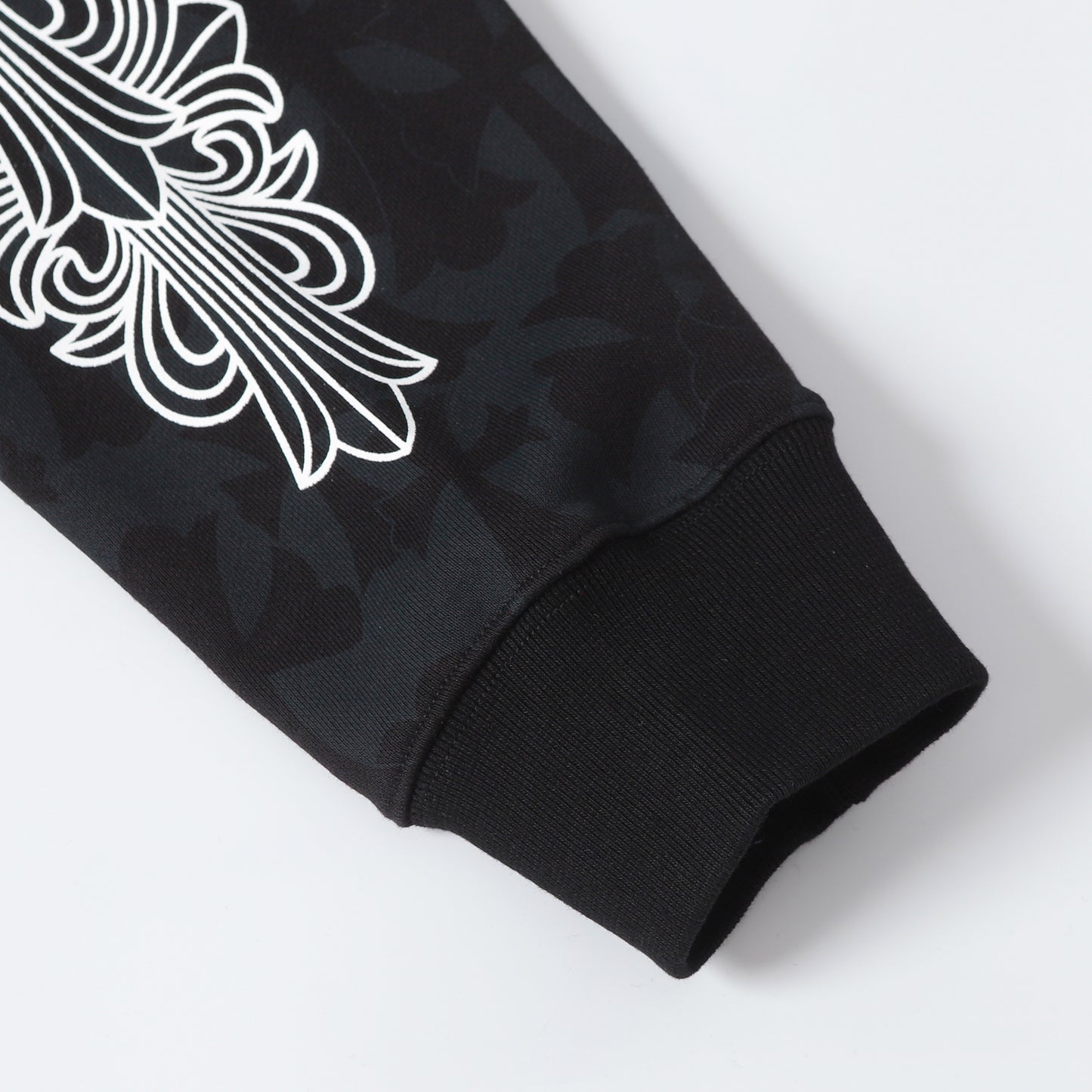 Chrome Hearts Black Tonal Monogram Scroll Horseshoe Logo Zip Up Hoodie 9818