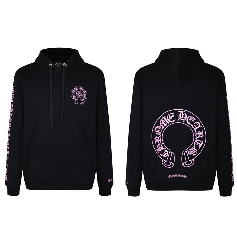 Chrome Hearts Purple Horseshoe Logo Hoodie 7026