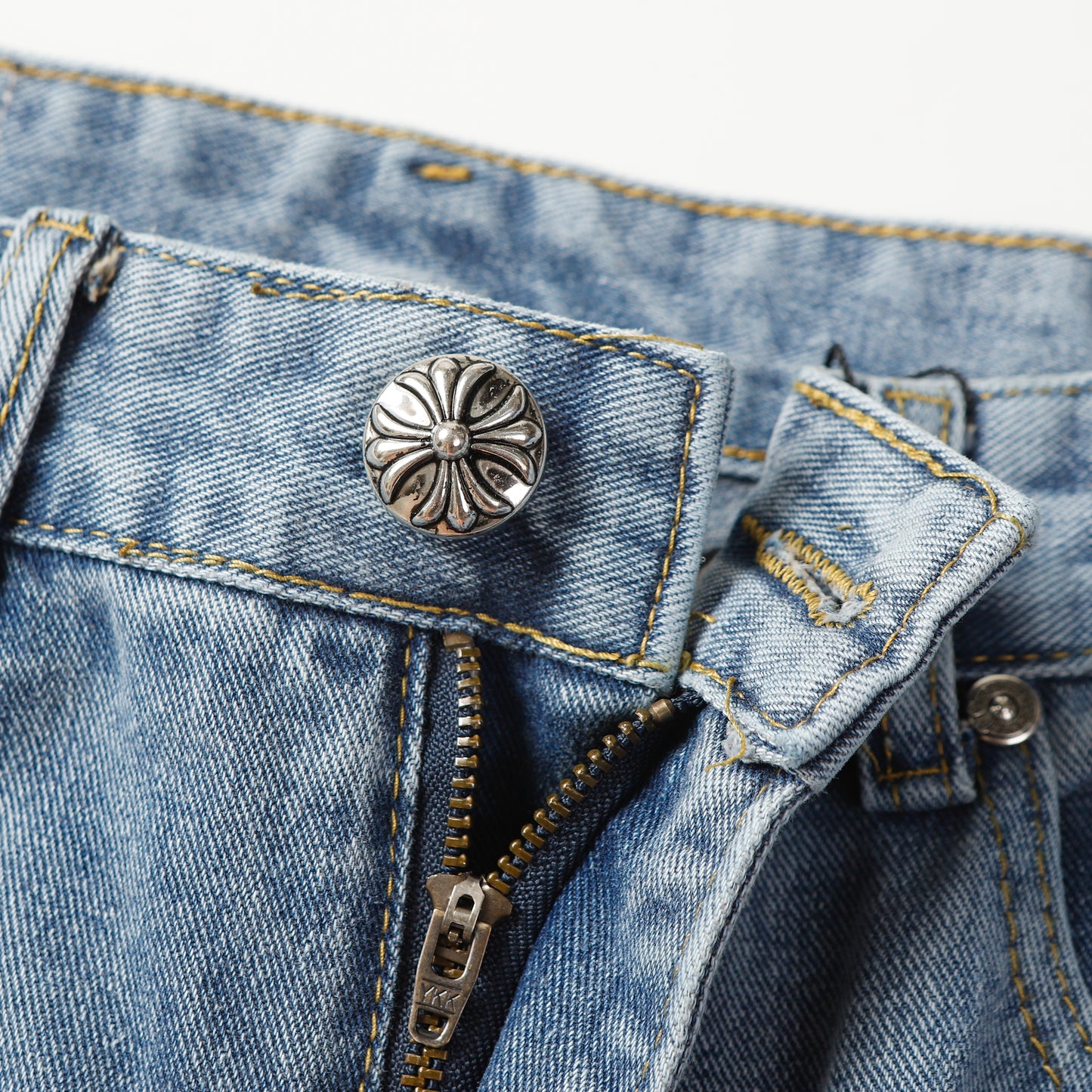 Chrome Hearts Cross Leather Patch Jeans 9961