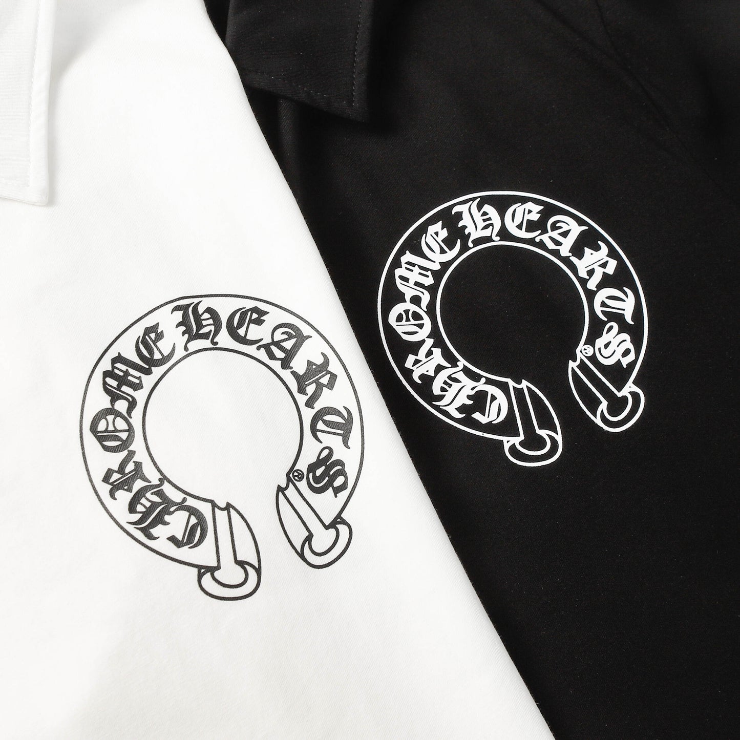 Chrome Hearts Horseshoe print lapel polo shirt 9995