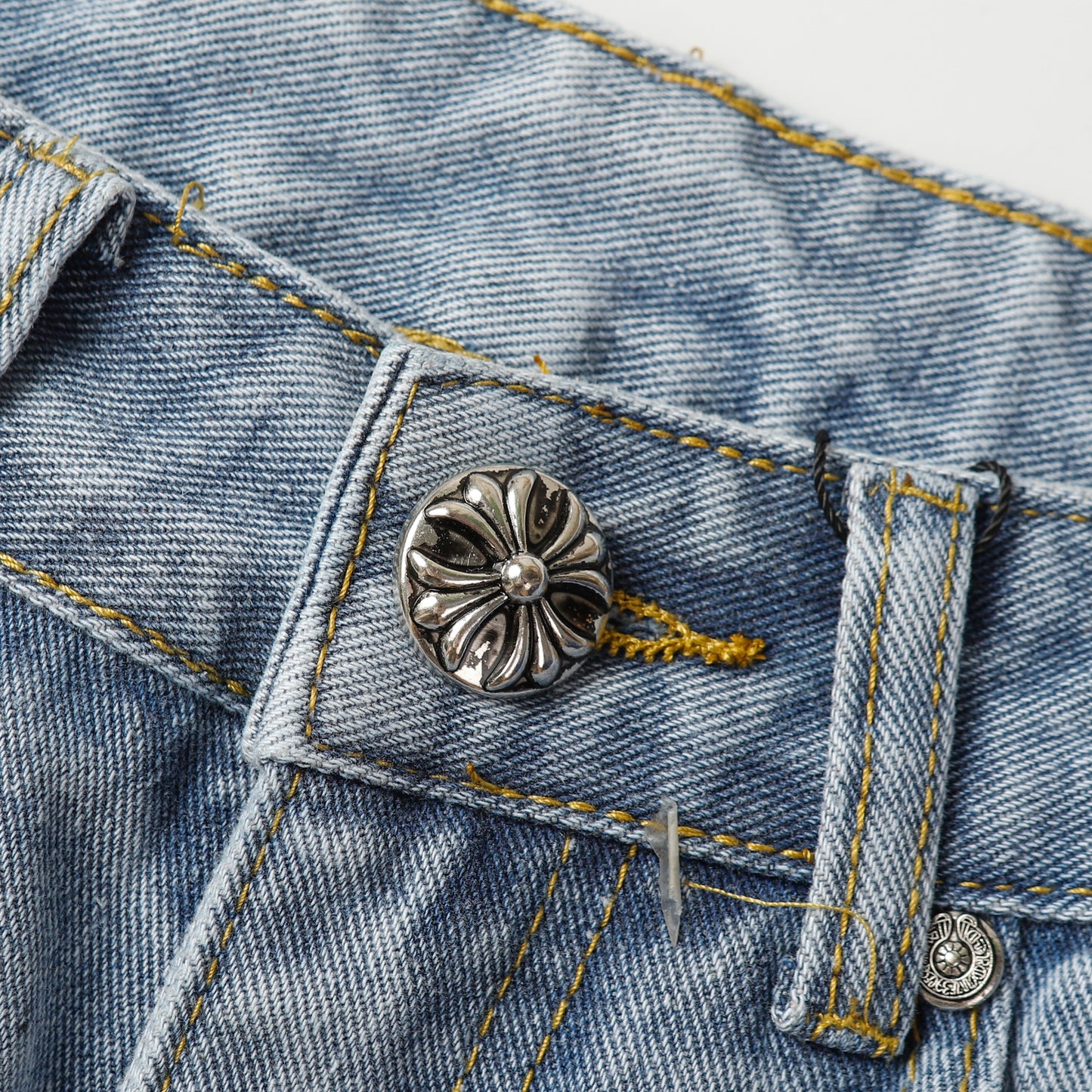 Chrome Hearts Cross Leather Patch Jeans 9957