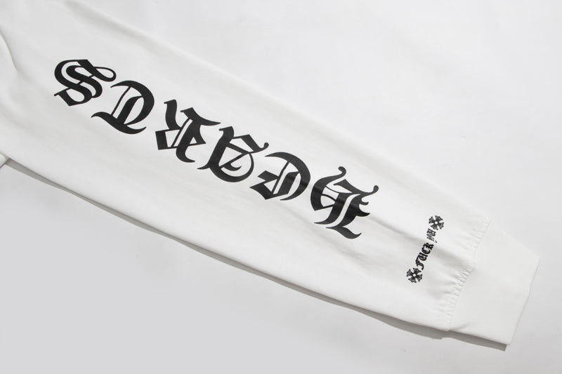 Chrome Hearts Letter Neck Floral Long Sleeve T-Shirt 9011