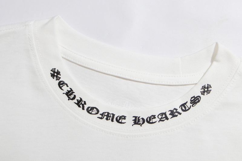 Chrome Hearts Letter Neck Floral Long Sleeve T-Shirt 9011