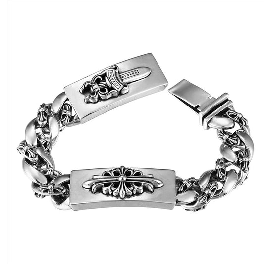 Chrome Hearts DOUBLE ID FANCY LINK BRACELET -8