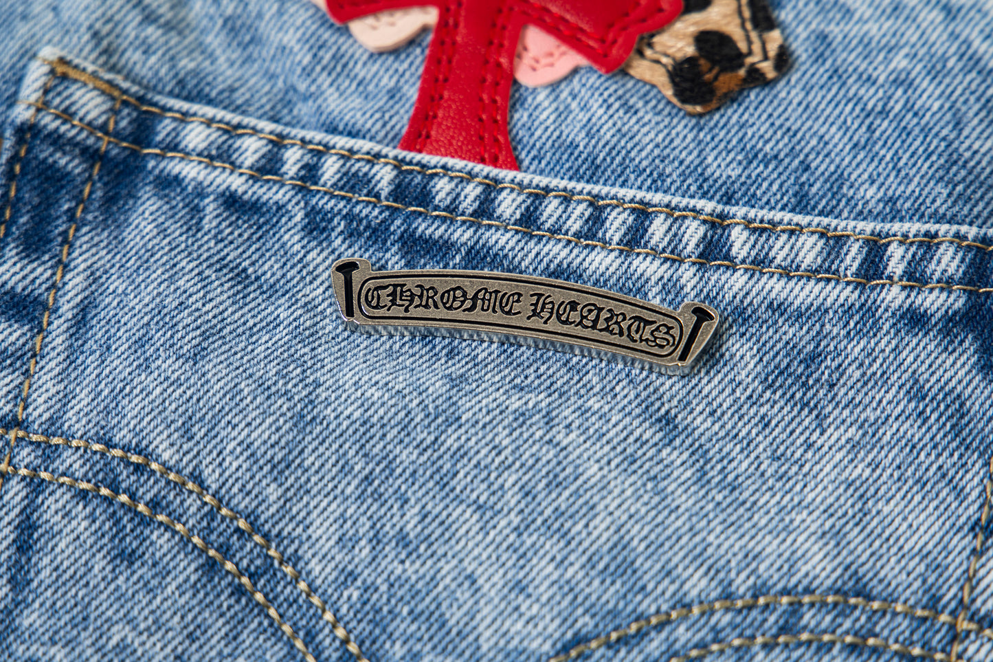 Chrome Hearts Gallery Dept Cross Patch Flare Denim Jeans 8186