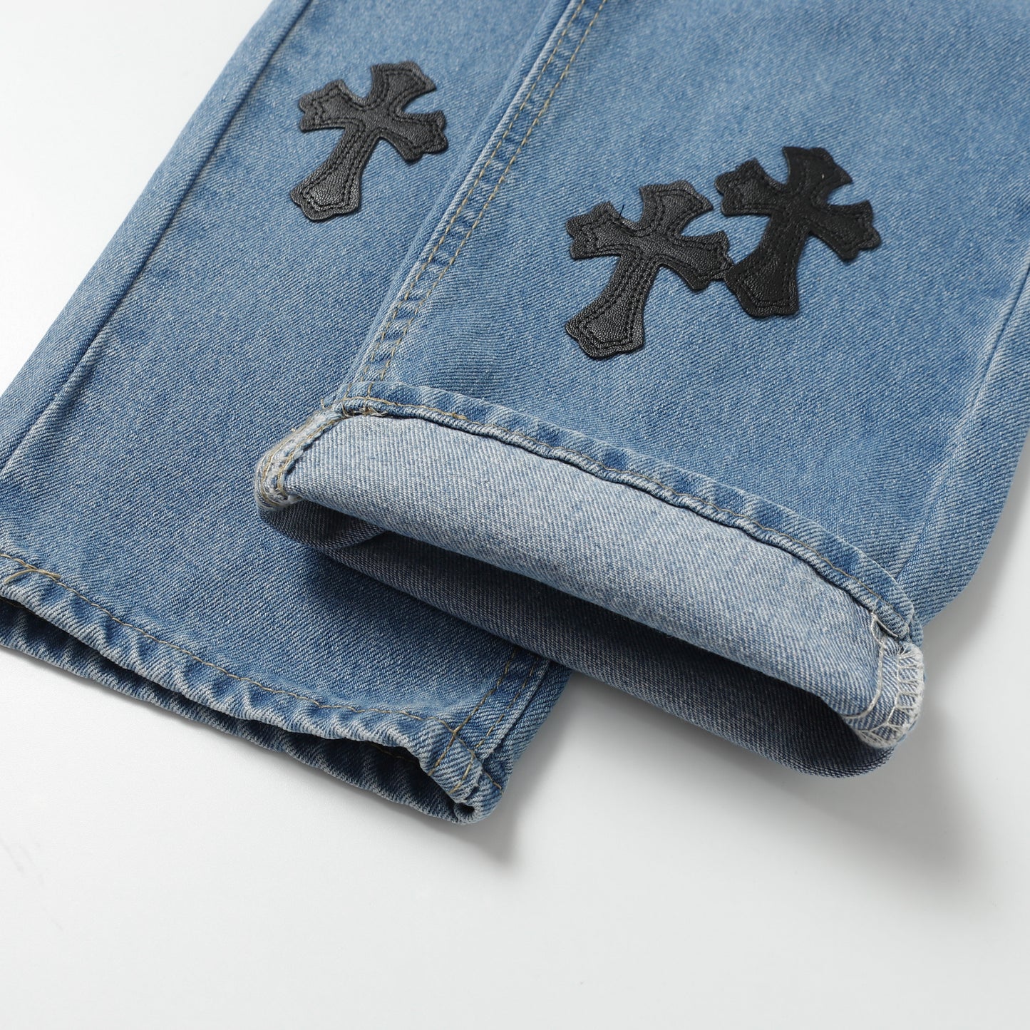 Chrome Hearts Levi's 505 Black Cross Patch Jeans