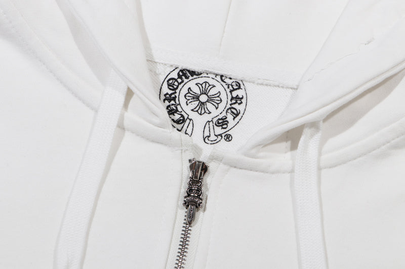Chrome Hearts Multi-Color Cemetery Cross Logo Zip Up Hoodie 5015