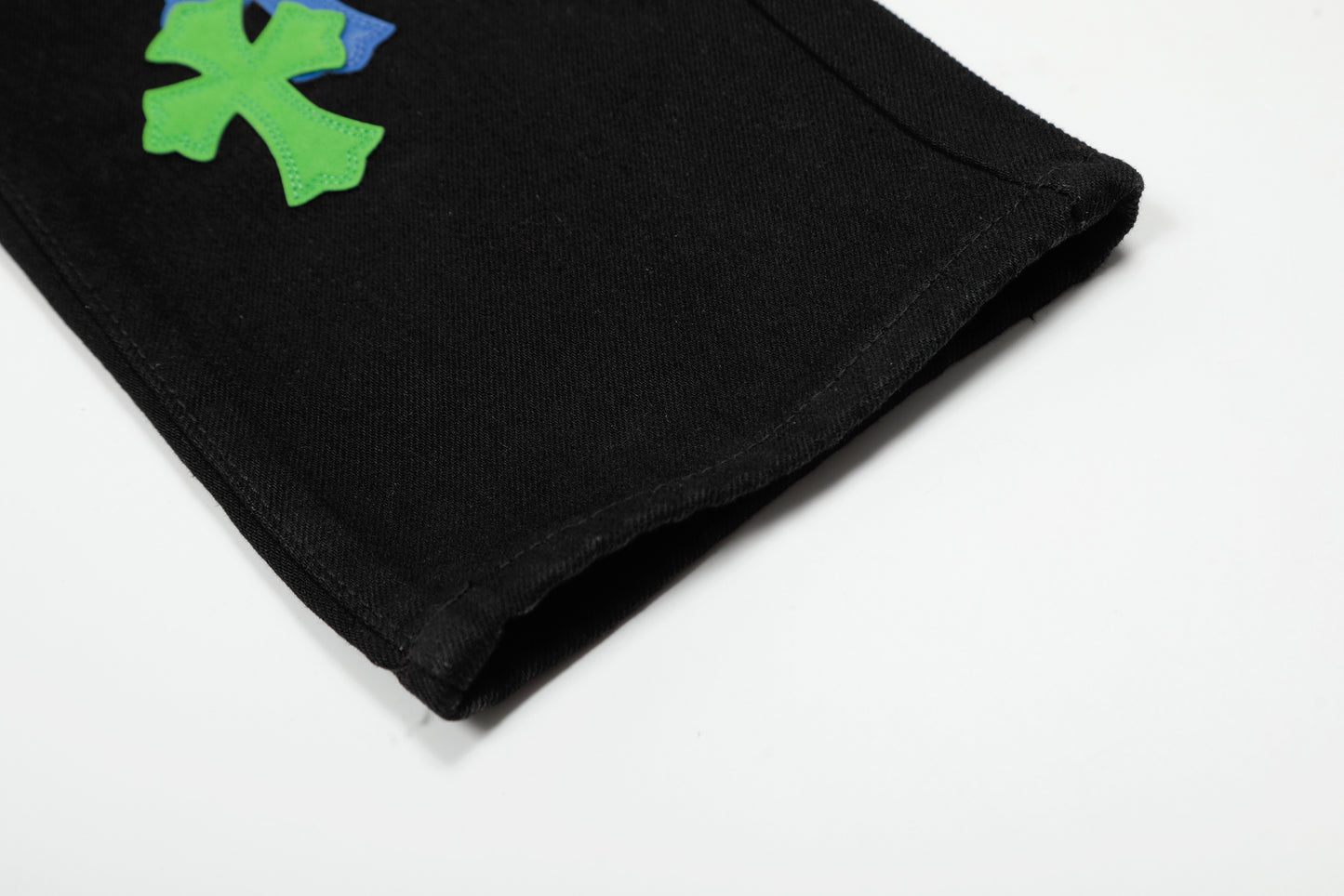 Chrome Hearts Color & Patches Flame Knee Jeans
