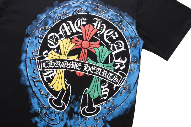 Chrome Hearts Sparkle Cross Artisan Rhinestone T-Shirt 6007