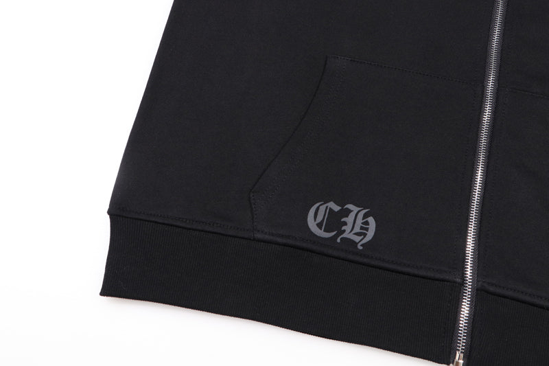 Chrome Hearts Multi-Color Cemetery Cross Logo Zip Up Hoodie 5015