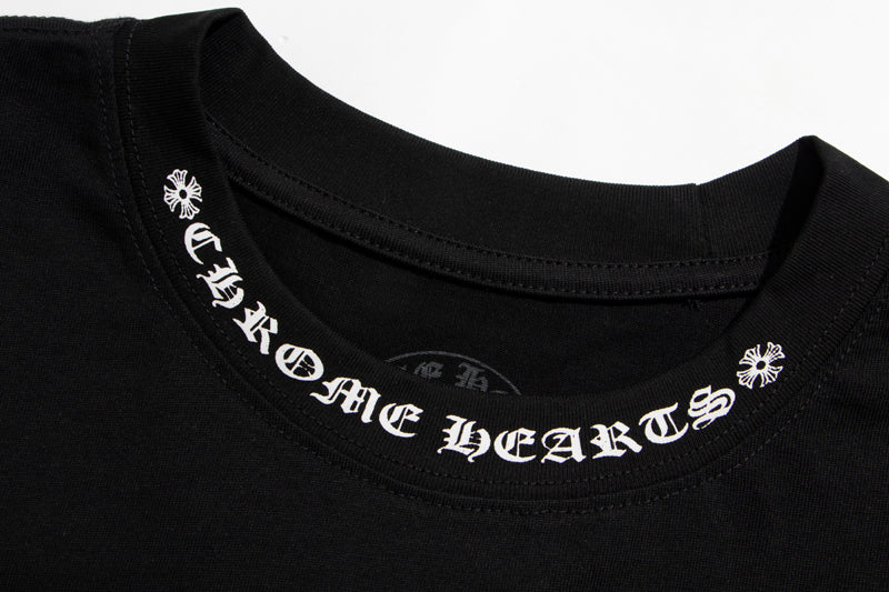 Chrome Hearts Letter Neck Floral Long Sleeve T-Shirt 9011