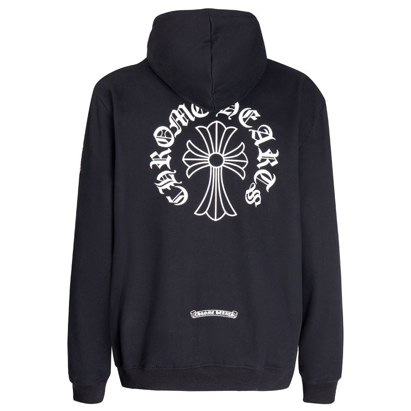 Chrome Hearts Letter Printed Long Cross Flower Arm Zipper Sweatshirt 5007
