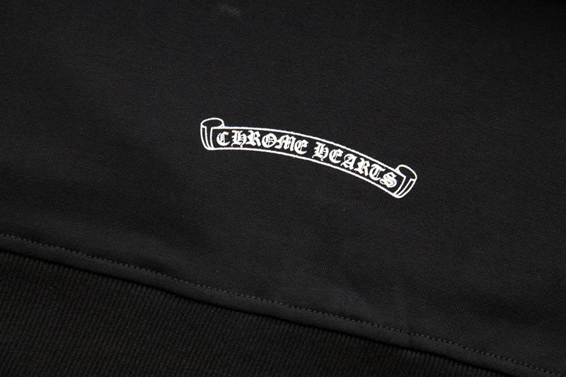 Chrome Hearts Red Horseshoe Logo Zip Up Hoodie 5005