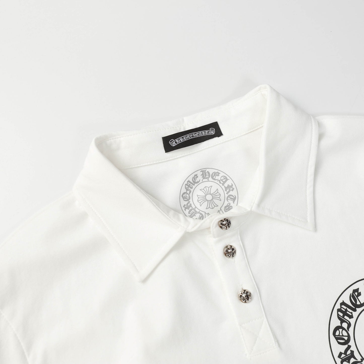 Chrome Hearts Horseshoe print lapel polo shirt 9995