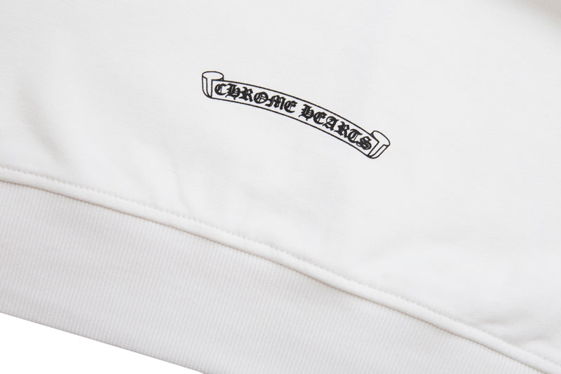 Chrome Hearts Letter Printed Long Cross Flower Arm Zipper Sweatshirt 5007