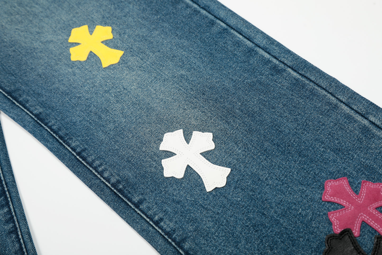Chrome Hearts Limited edition colorful leather multi-color high street work jeans
