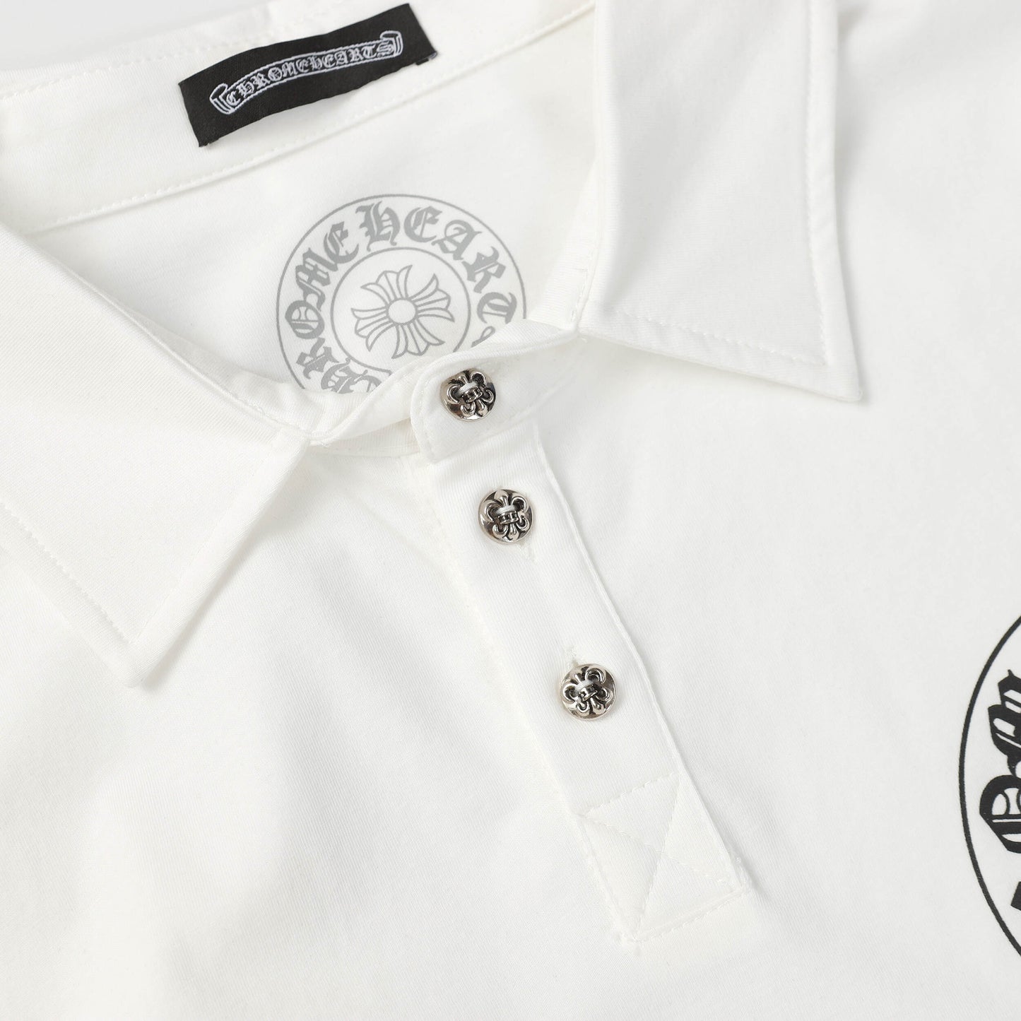 Chrome Hearts Horseshoe print lapel polo shirt 9995
