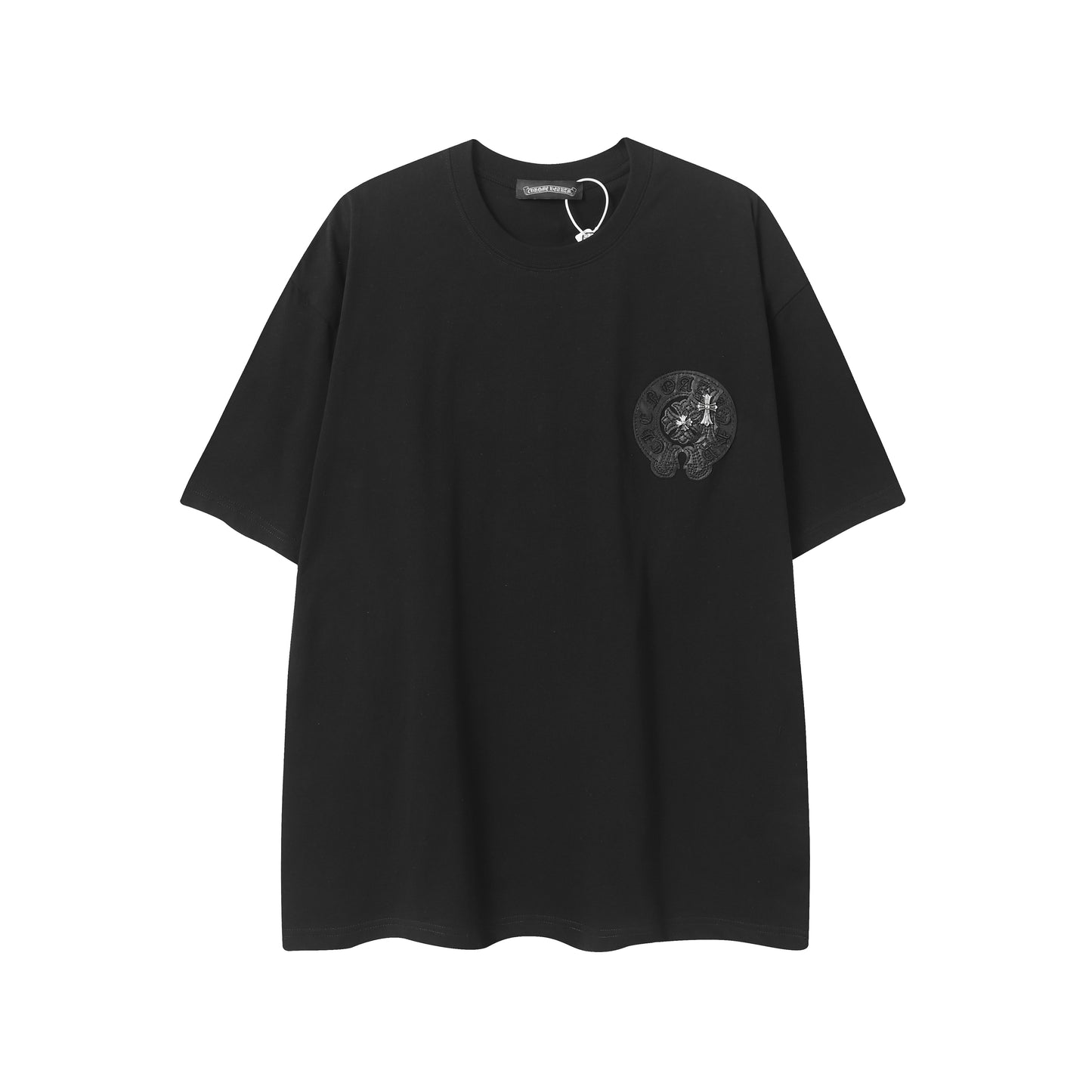Chrome Hearts Fragmented Heart Cross Leather Tag Embroidered Shirt 2268