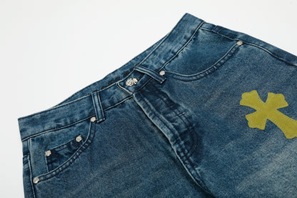 Chrome Hearts Limited edition colorful leather multi-color high street work jeans