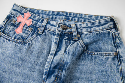 Chrome Hearts Gallery Dept Cross Patch Flare Denim Jeans 8186