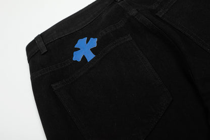 Chrome Hearts Color & Patches Flame Knee Jeans