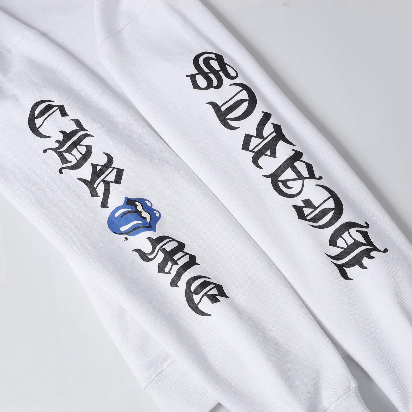Chrome Hearts Rolling Stones Script Blue Logo Hoodie 9817